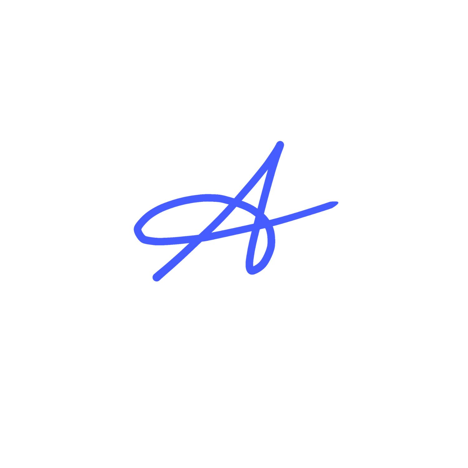 Emblème Amosiace — la lettre A calligraphiée
